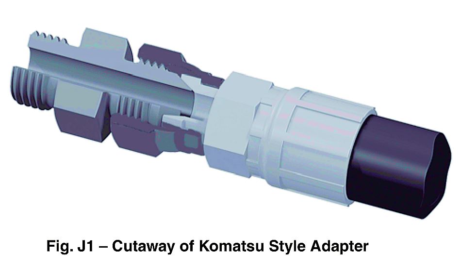 Komatsu-sovittimet letkukokoonpanoon