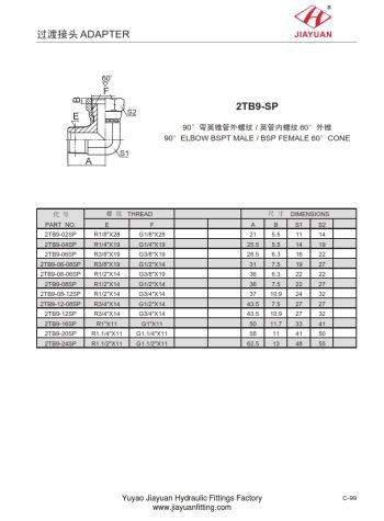 Kyynärpää BSPT uros BSPP-kääntösovitin